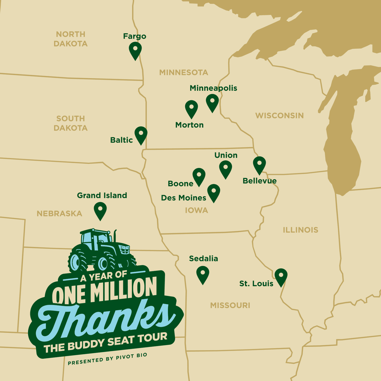 The Buddy Seat Tour map