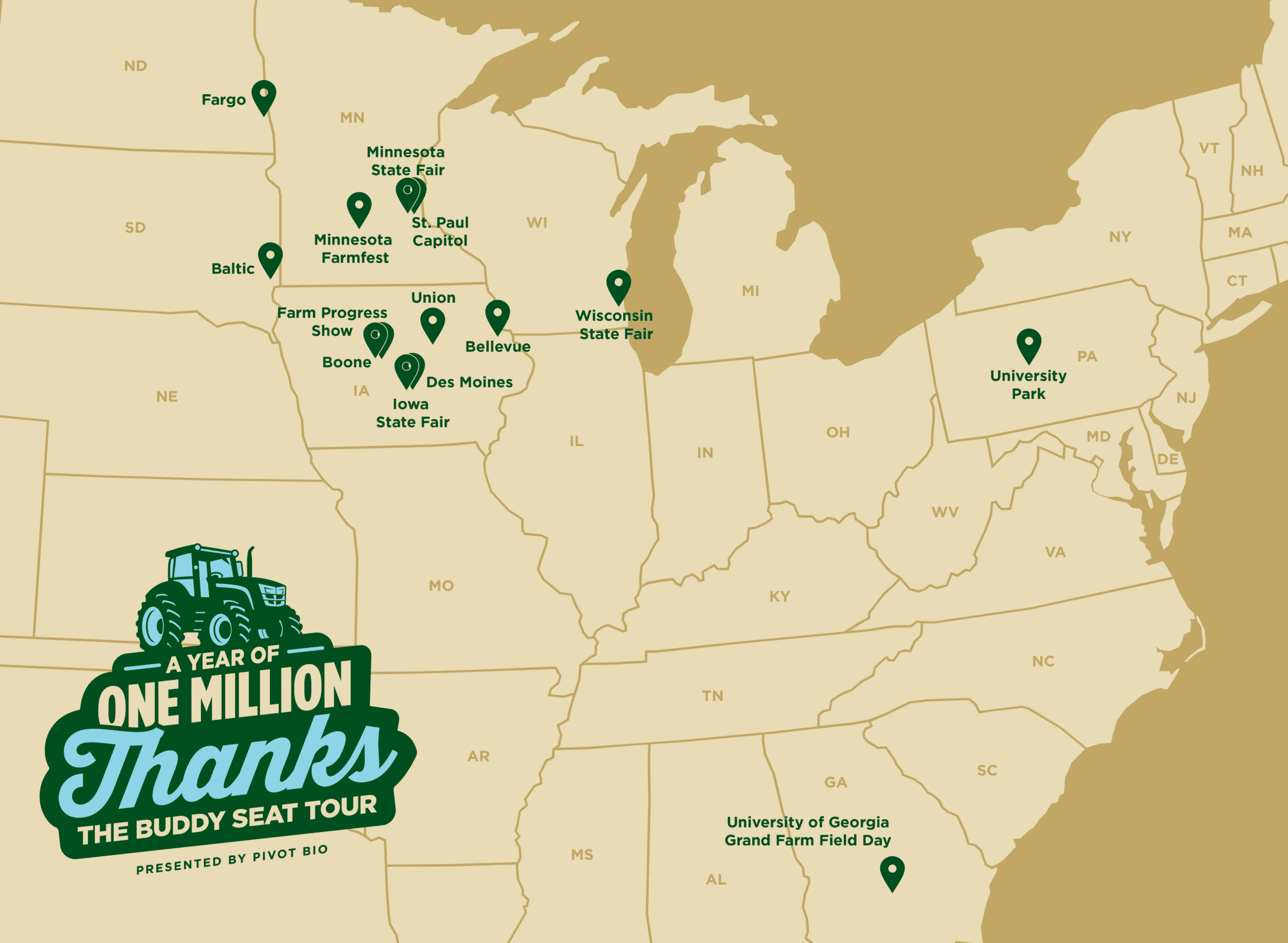 One Million Thanks map